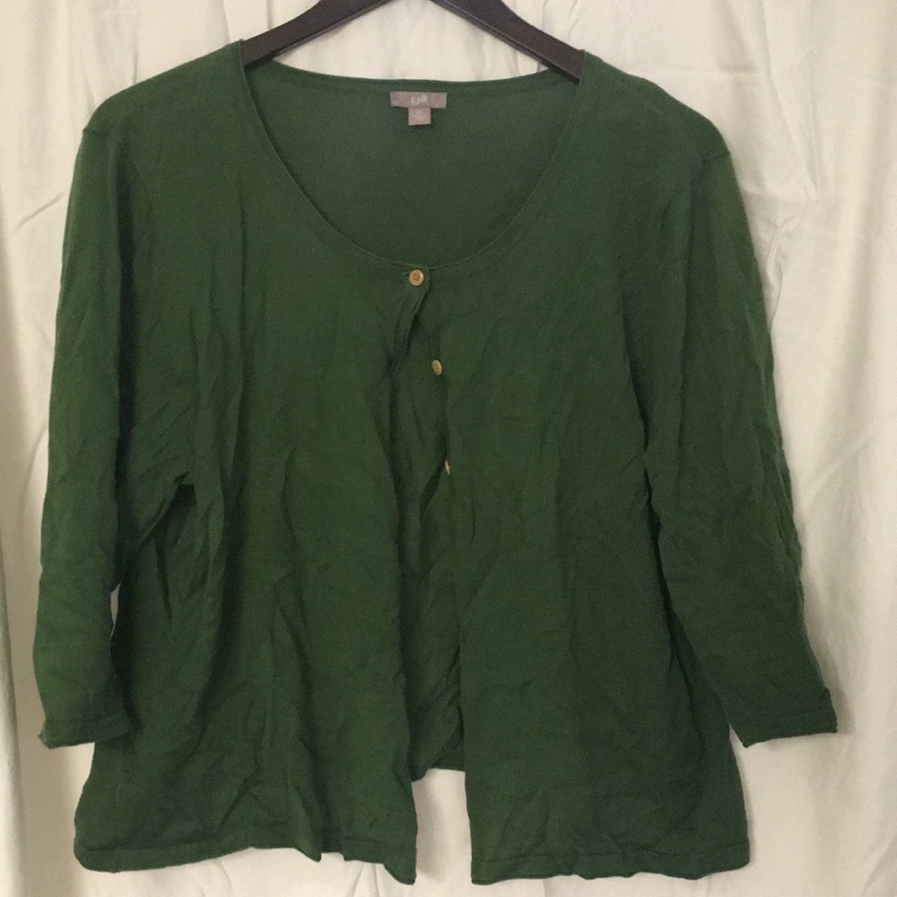 Hunter green J. Jill 3/4 sleeve cardi